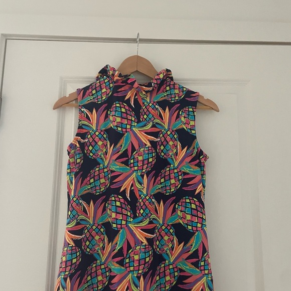 Lulu B Pineapple Ruffle Dress UPF 50+ Preppy Golf - Picture 4 of 8